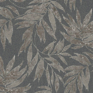 Luxury Blue Leaves Tropical Textured Wallpaper, Farmhouse Non-Woven Wall Covering, 41.7"W x 398"H, Washable Removable for Liv