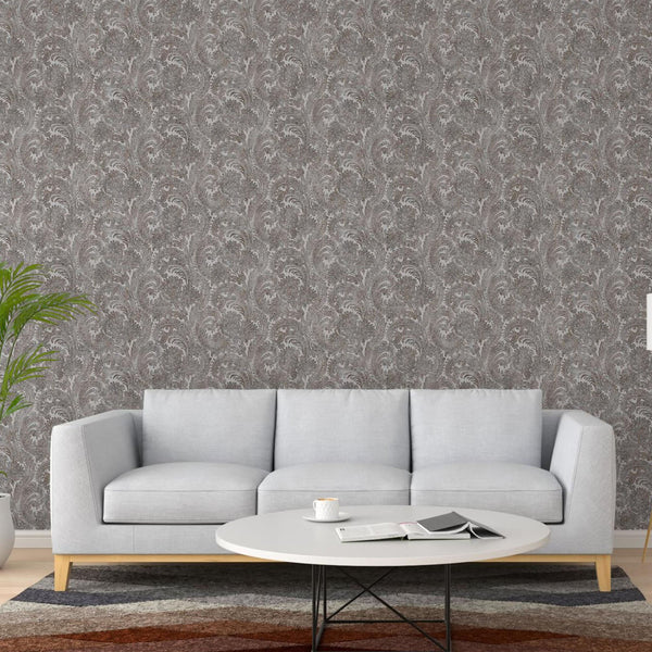 Luxury Ivory Abstract Paisley Textured Wallpaper, Boho Non-Woven Wall Covering, 41.7"W x 398"H, Washable Removable for Living