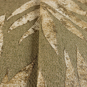 Luxury Green Leaves Tropical Textured Wallpaper, Boho Non-Woven Wall Covering, 41.7"W x 398"H, Washable Removable for Living 