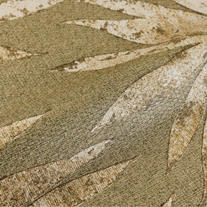 Luxury Green Leaves Tropical Textured Wallpaper, Boho Non-Woven Wall Covering, 41.7"W x 398"H, Washable Removable for Living 