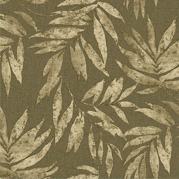 Luxury Green Leaves Tropical Textured Wallpaper, Boho Non-Woven Wall Covering, 41.7"W x 398"H, Washable Removable for Living 