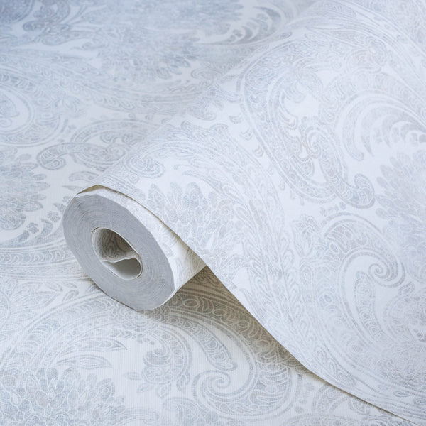 Luxury Purple Abstract Paisley Textured Wallpaper, Traditional Non-Woven Wall Covering, 41.7"W x 398"H, Washable Removable fo
