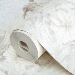 Luxury White Bird Birds 3D Embossed Wallpaper, Boho Non-Woven Wall Covering, 41.7"W x 614"H, Washable Removable for Living Ro