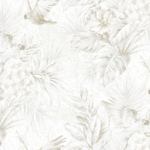 Luxury White Bird Birds 3D Embossed Wallpaper, Boho Non-Woven Wall Covering, 41.7"W x 614"H, Washable Removable for Living Ro