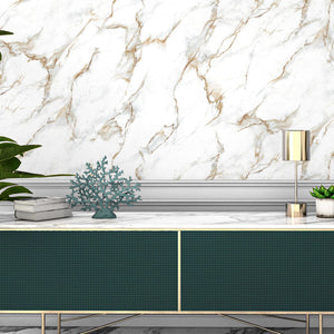 Luxury Brown Marble Stone 3D Embossed Wallpaper, Boho Non-Woven Wall Covering, 41.7"W x 614"H, Washable Removable for Living 