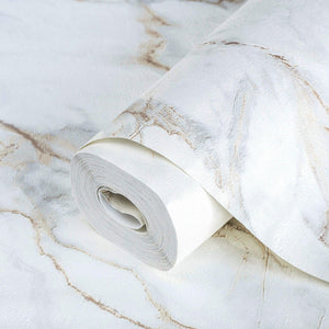 Luxury Brown Marble Stone 3D Embossed Wallpaper, Boho Non-Woven Wall Covering, 41.7"W x 614"H, Washable Removable for Living 