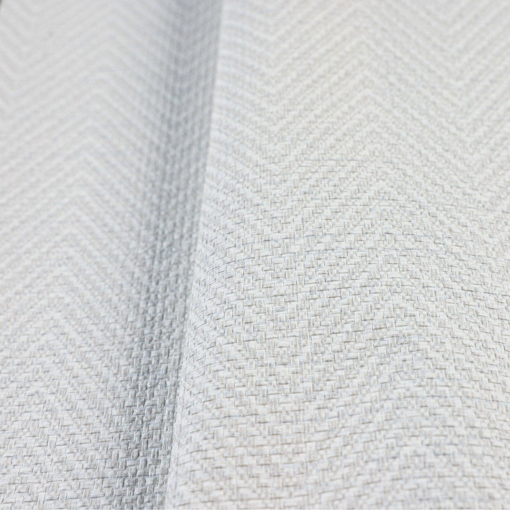 Luxury White Chevron Fabric Textured Wallpaper, Modern Non-Woven Wall Covering, 41.7"W x 614"H, Washable Removable for Living