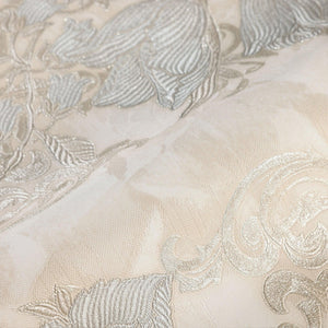 Luxury White Floral Damask 3D Embossed Wallpaper, Premium Non-Woven Wall Covering, 41.7"W x 398"H, Washable Removable for Liv