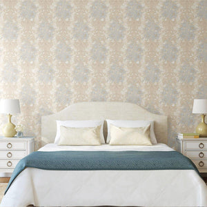 Luxury White Floral Damask 3D Embossed Wallpaper, Premium Non-Woven Wall Covering, 41.7"W x 398"H, Washable Removable for Liv