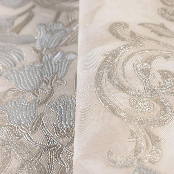 Luxury White Floral Damask 3D Embossed Wallpaper, Premium Non-Woven Wall Covering, 41.7"W x 398"H, Washable Removable for Liv