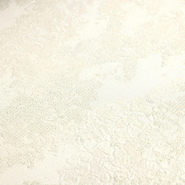 Luxury White Abstract Distressed Wallpaper, Contemporary Non-Woven Wall Covering, 41.7"W x 398"H, Washable Removable for Livi