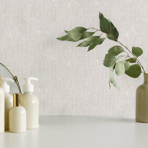 Luxury White Distressed Embossed 3D Embossed Wallpaper, Farmhouse Non-Woven Wall Covering, 41.7"W x 614"H, Washable Removable