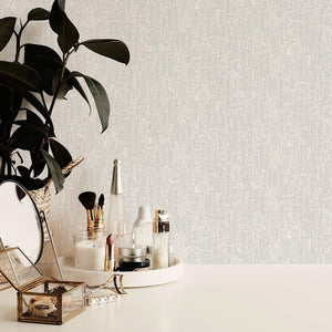 Luxury White Distressed Embossed 3D Embossed Wallpaper, Farmhouse Non-Woven Wall Covering, 41.7"W x 614"H, Washable Removable