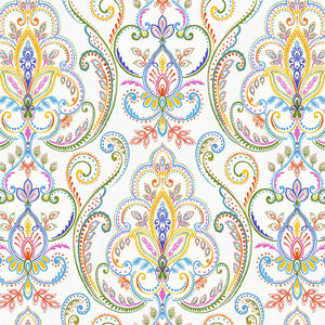 Luxury White Damask Textured 3D Embossed Wallpaper, Victorian Non-Woven Wall Covering, 41.7"W x 614"H, Washable Removable for