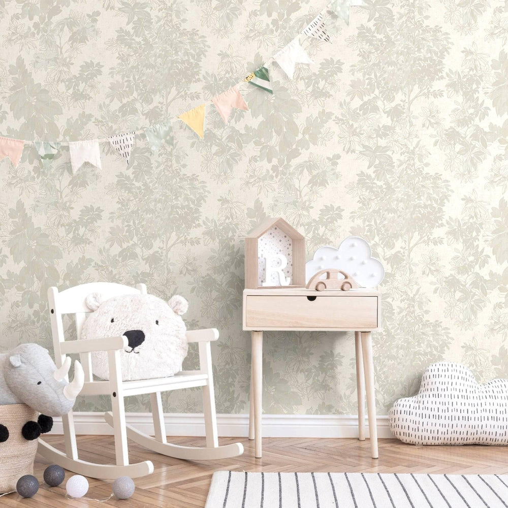 Luxury White Floral Leaves 3D Embossed Wallpaper, Contemporary Non-Woven Wall Covering, 41.7"W x 614"H, Washable Removable fo