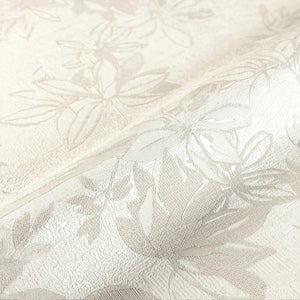 Luxury White Floral Leaves 3D Embossed Wallpaper, Contemporary Non-Woven Wall Covering, 41.7"W x 614"H, Washable Removable fo