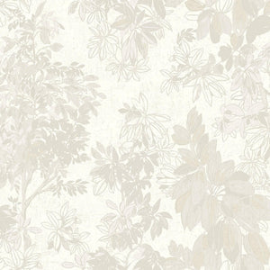 Luxury White Floral Leaves 3D Embossed Wallpaper, Contemporary Non-Woven Wall Covering, 41.7"W x 614"H, Washable Removable fo