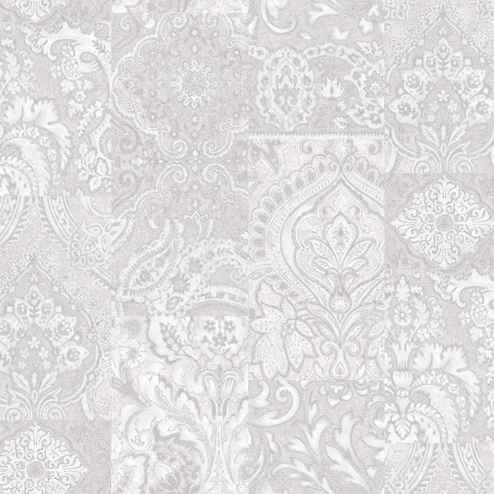 Luxury Gray Damask Textured 3D Embossed Wallpaper, Mediterranean Non-Woven Wall Covering, 41.7"W x 614"H, Washable Removable 