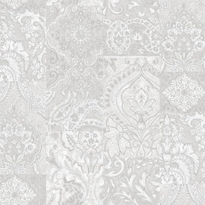 Luxury Gray Damask Textured 3D Embossed Wallpaper, Mediterranean Non-Woven Wall Covering, 41.7"W x 614"H, Washable Removable 