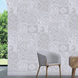 Luxury Gray Damask Textured 3D Embossed Wallpaper, Mediterranean Non-Woven Wall Covering, 41.7"W x 614"H, Washable Removable 