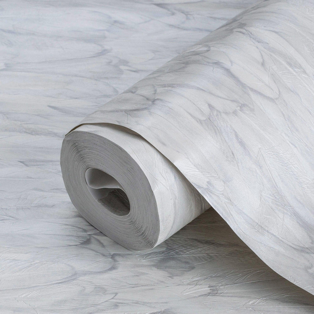 Luxury White Bird Birds 3D Embossed Wallpaper, Traditional Non-Woven Wall Covering, 41.7"W x 614"H, Washable Removable for Li