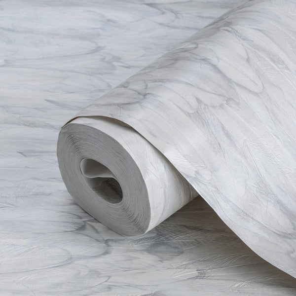 Luxury White Bird Birds 3D Embossed Wallpaper, Traditional Non-Woven Wall Covering, 41.7"W x 614"H, Washable Removable for Li