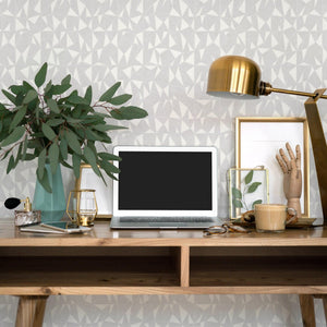 Luxury Ivory Geometric Abstract 3D Embossed Wallpaper, Boho Non-Woven Wall Covering, 41.7"W x 614"H, Washable Removable for L