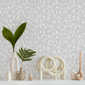 Luxury Ivory Geometric Abstract 3D Embossed Wallpaper, Boho Non-Woven Wall Covering, 41.7"W x 614"H, Washable Removable for L