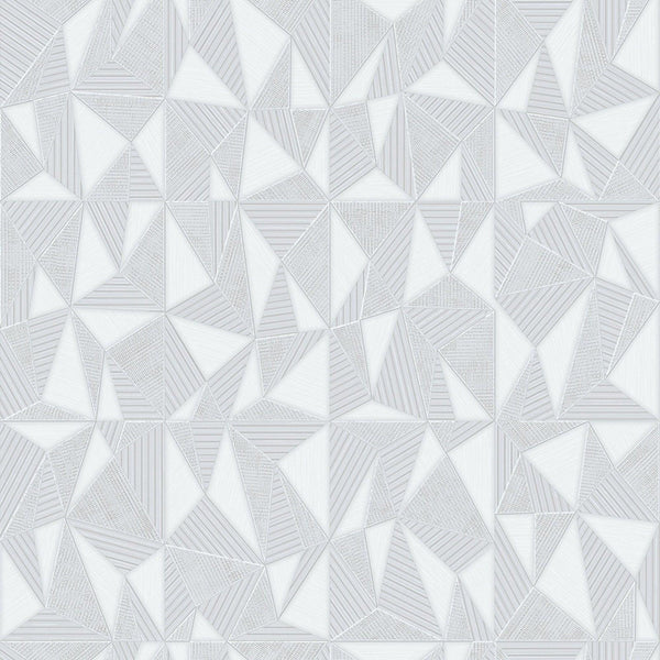 Luxury Ivory Geometric Abstract 3D Embossed Wallpaper, Boho Non-Woven Wall Covering, 41.7"W x 614"H, Washable Removable for L