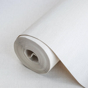 Luxury White Fabric Textured Wallpaper, Coastal Non-Woven Wall Covering, 41.7"W x 614"H, Washable Removable for Living Room B