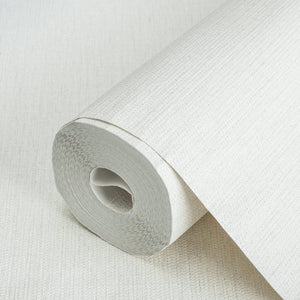 Luxury White Textured Wallpaper, Coastal Non-Woven Wall Covering, 41.7"W x 614"H, Washable Removable for Living Room Bedroom 