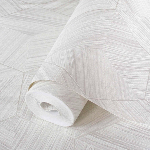Luxury Gray Geometric Embossed 3D Embossed Wallpaper, Traditional Non-Woven Wall Covering, 41.7"W x 398"H, Washable Removable