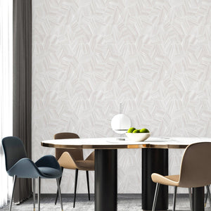 Luxury Gray Geometric Embossed 3D Embossed Wallpaper, Traditional Non-Woven Wall Covering, 41.7"W x 398"H, Washable Removable