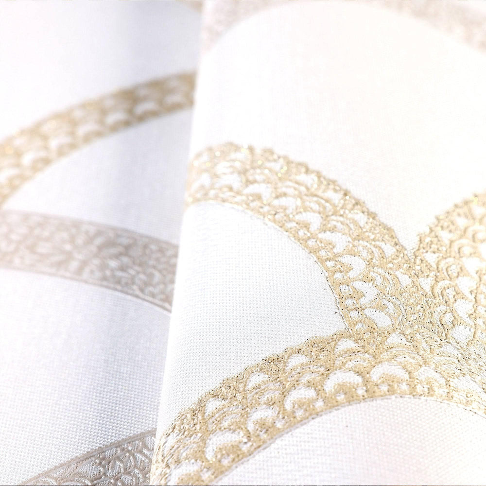 Luxury White Geometric Textured 3D Embossed Wallpaper, Coastal Non-Woven Wall Covering, 41.7"W x 398"H, Washable Removable fo