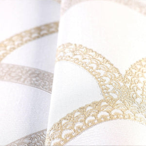 Luxury White Geometric Textured 3D Embossed Wallpaper, Coastal Non-Woven Wall Covering, 41.7"W x 398"H, Washable Removable fo