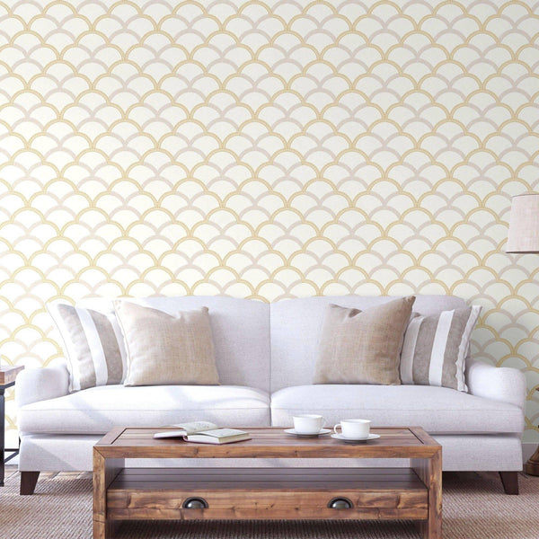 Luxury White Geometric Textured 3D Embossed Wallpaper, Coastal Non-Woven Wall Covering, 41.7"W x 398"H, Washable Removable fo