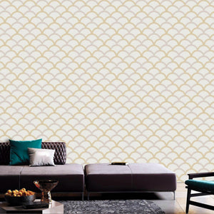Luxury White Geometric Textured 3D Embossed Wallpaper, Coastal Non-Woven Wall Covering, 41.7"W x 398"H, Washable Removable fo
