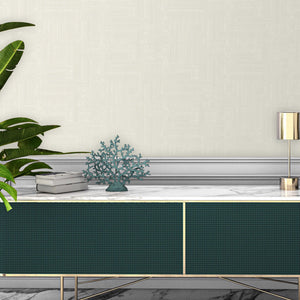 Luxury White Abstract Geometric 3D Embossed Wallpaper, Contemporary Non-Woven Wall Covering, 41.7"W x 614"H, Washable Removab
