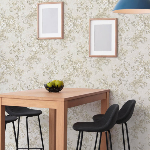 Luxury Ivory Textured Embossed 3D Embossed Wallpaper, Modern Non-Woven Wall Covering, 41.7"W x 398"H, Washable Removable for 