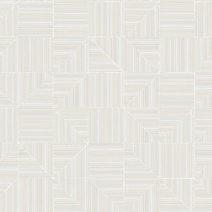 Luxury White Geometric Textured Wallpaper, Industrial Non-Woven Wall Covering, 41.7"W x 614"H, Washable Removable for Living 