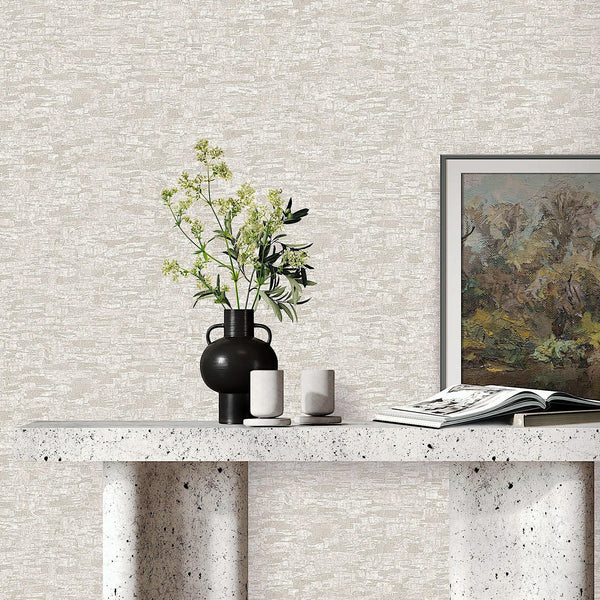 Luxury White Textured Embossed 3D Embossed Wallpaper, Boho Non-Woven Wall Covering, 41.7"W x 614"H, Washable Removable for Li