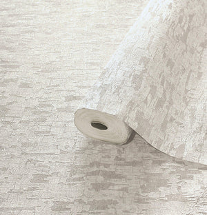 Luxury White Textured Embossed 3D Embossed Wallpaper, Boho Non-Woven Wall Covering, 41.7"W x 614"H, Washable Removable for Li