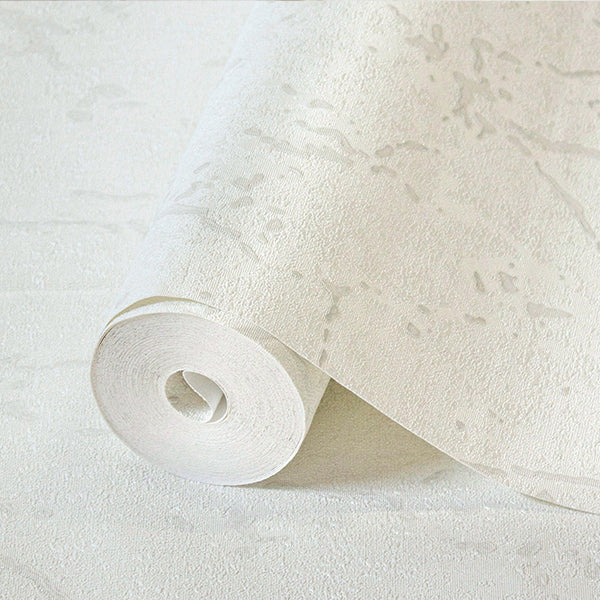 Luxury White Abstract Textured Wallpaper, Boho Non-Woven Wall Covering, 41.7"W x 398"H, Washable Removable for Living Room Be