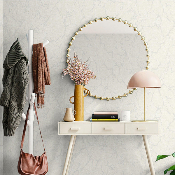 Luxury White Abstract Textured Wallpaper, Boho Non-Woven Wall Covering, 41.7"W x 398"H, Washable Removable for Living Room Be