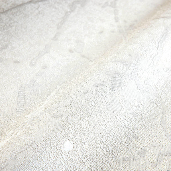 Luxury White Abstract Textured Wallpaper, Boho Non-Woven Wall Covering, 41.7"W x 398"H, Washable Removable for Living Room Be