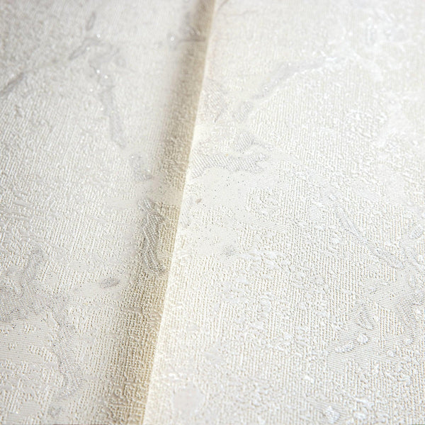 Luxury White Abstract Textured Wallpaper, Boho Non-Woven Wall Covering, 41.7"W x 398"H, Washable Removable for Living Room Be
