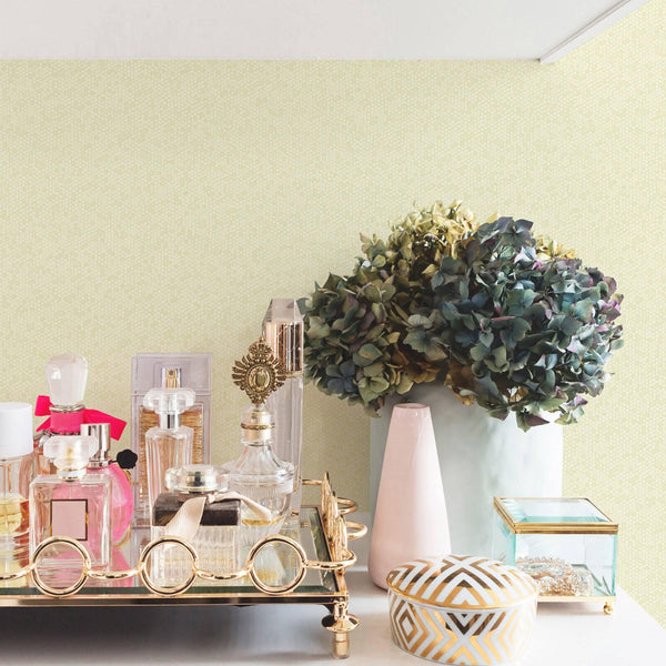 Luxury Yellow Textured Embossed 3D Embossed Wallpaper, Premium Non-Woven Wall Covering, 41.7"W x 398"H, Washable Removable fo