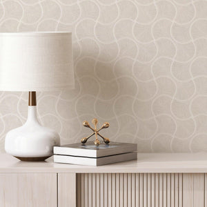 Luxury White Geometric Textured Wallpaper, Contemporary Non-Woven Wall Covering, 41.7"W x 614"H, Washable Removable for Livin