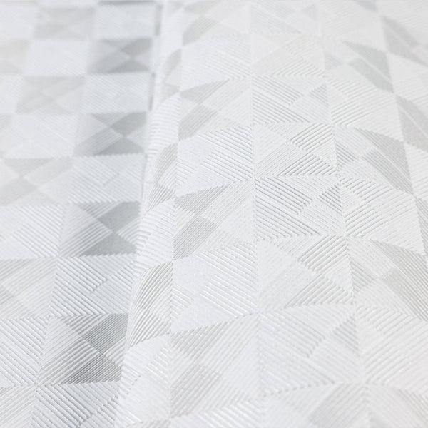 Luxury White Checkered Geometric 3D Embossed Wallpaper, Contemporary Non-Woven Wall Covering, 41.7"W x 614"H, Washable Remova