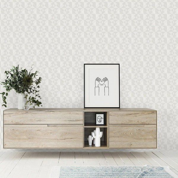 Luxury White Checkered Geometric 3D Embossed Wallpaper, Contemporary Non-Woven Wall Covering, 41.7"W x 614"H, Washable Remova